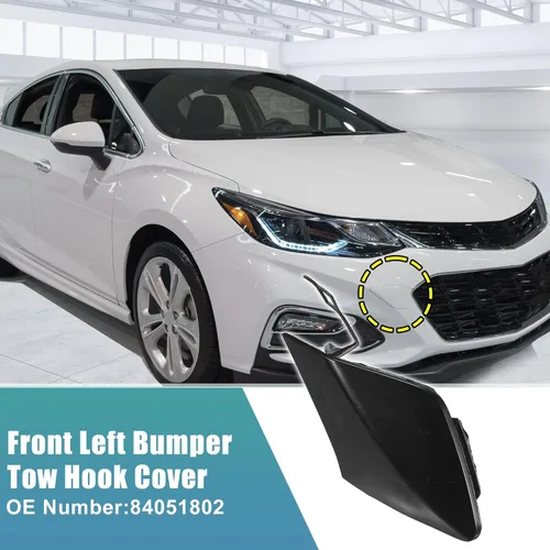 Vista 2 de uxcell Cubierta de gancho de remolque para parachoques delantero derecho sin pintar para Chevrolet Cruze L LS LT 2016-2018 Parachoques delantero