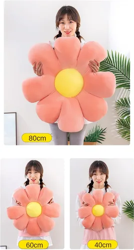 Vista 2 de ANYEI Cojín de suelo con forma de flor para oficina, para tatami, automóvil y sentarse (verde, 15.75 pulgadas).