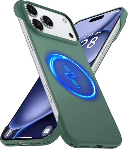 Vista 43 de GRECAZO - Funda magnética delgada sin marco para iPhone 17 Pro Max, color azul
