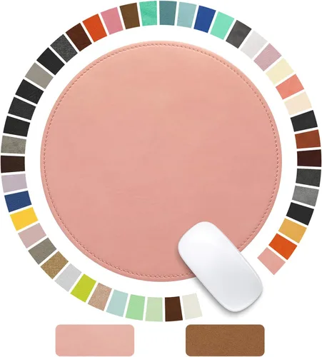 Vista 9 de Alfombrilla para mouse, alfombrilla de mouse de poliuretano, alfombrilla de mouse de cuero con borde cosido base de microfibra con antideslizante