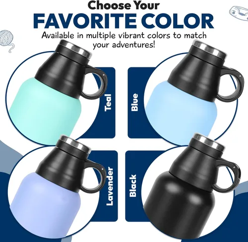 Vista 7 de Botella de agua portátil para perros con 2 cuencos de agua extraíbles para perros, botella de agua de acero inoxidable aislada a prueba de fugas