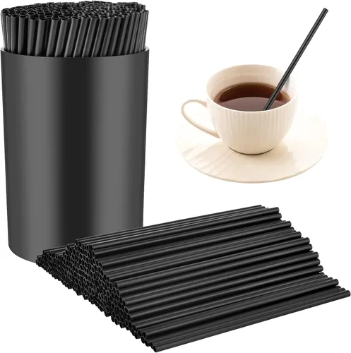 Juego de 200 unidades de agitador y soporte de café negro, palitos de café, agitadores de café, soporte de plástico para mezclar café, leche,