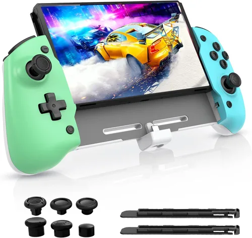 NexiGo Gripcon Controlador OLED de interruptor mejorado para modo de mano controlador ergonómico para Nintendo Switch OLED con giroscopio de 6 ejes