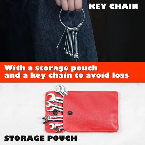 Vista 4 de Sae - Juego de 10 llaves pequeñas de 5/32 a 7/16 pulgadas, juego de llaves de encendido combinadas estándar, llave pequeña de extremo abierto