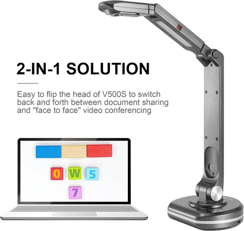 Vista 5 de JOYUSING V500S - Cámara de documentos de 8MP para profesores, visualizador USB para tamaño A3, luz LED, enfoque automático, OCR para Windows