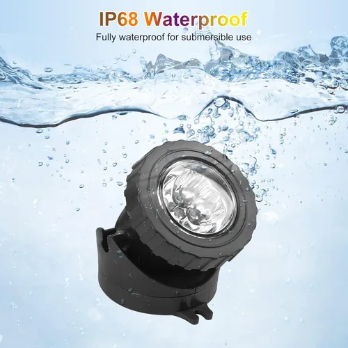 Vista 4 de 3000K - Luces de estanque blancas cálidas de 3000 K, focos LED sumergibles para paisaje, control de interruptor, impermeable, IP68, iluminación