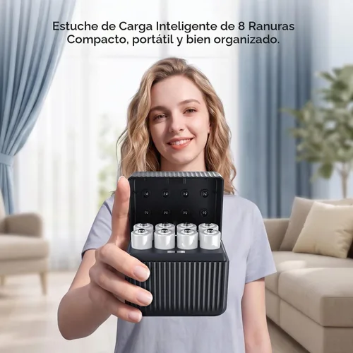 Vista 7 de K&F CONCEPT Baterías AA de litio recargables con cargador 8