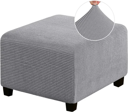Vista 20 de Funda Otomana Elástica Fundas para Otomana Cuadradas para Sala de Estar Taburete Reposapiés Fundas Elásticas para Adaptarse al Reposapiés Otomano