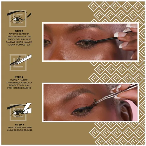 Vista 4 de Eylure PROMAGNETIC - Kit de delineador de ojos magnético y pestañas postizas, destellos de visón sintético, medio y largo, no necesita pegamento