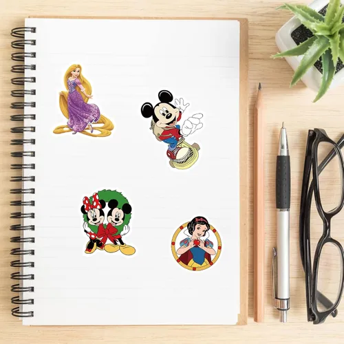 Vista 5 de Calcomanías para botella de agua para niños, 100 unidades de personajes de dibujos animados, calcomanías impermeables de vinilo Dovipta para laptop