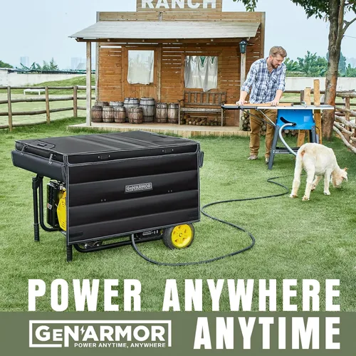Vista 5 de GenArmor Cubiertas para Generadores Mientras Funcionan, Lonas para Generadores 100% Impermeables de Servicio Pesado, Carpa para Generador, Carcasa