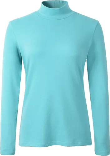 Vista 4 de HieasyFit Camiseta térmica básica de algodón con cuello alto falso para mujer