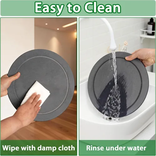 Vista 7 de Platillo para plantas, platillos para macetas, bandejas para macetas de tierra de diatomeas de secado instantáneo, bandejas redondas para goteo