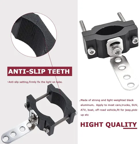 Vista 4 de Soporte de Luz de Motocicleta con Abrazadera Compatible con Jaula Antivuelco de 0.7" a 2.05", Soporte de Montaje Ajustable para Motocicleta