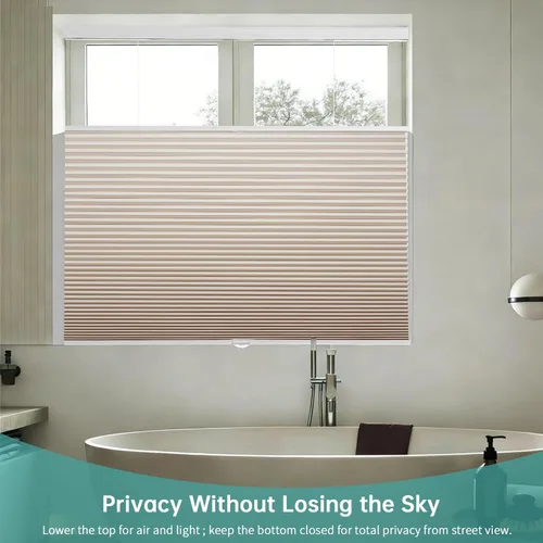 Vista 3 de Changshade Persianas Celulares Opacas sin Cordón, Persianas de Arriba hacia Abajo y de Abajo hacia Arriba para Ventanas, Persianas de Ventana