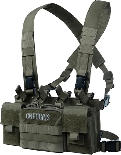 Vista 13 de ONETIGRIS Chest Rig, MOLLE Chest Rigs Tactical Chest Rig Dangler Pouch Utility Admin Pouch for Hunting Shooting Hiking