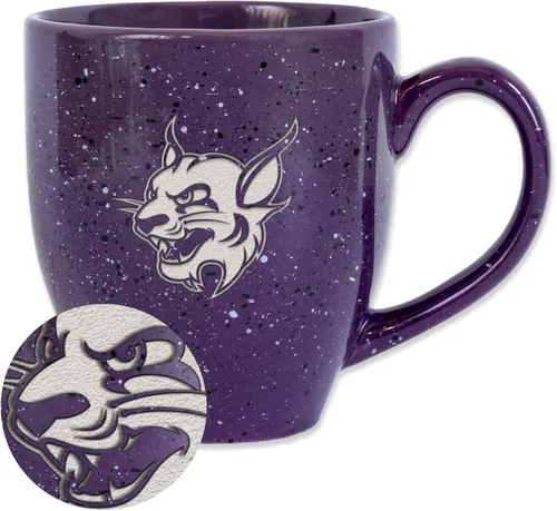 Vista 240 de Rico Industries NCAA Saint Joseph's (PA) Hawks Logo Principal Color Marrón 16 oz Logotipo del Equipo de Color Láser Grabado en Cerámica Moteada Taza