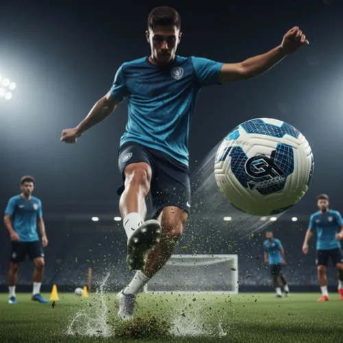 Vista 2 de GX Soccer Academy Tour+ Professional Soccer Ball, Size 5, Green and White Competition Ball