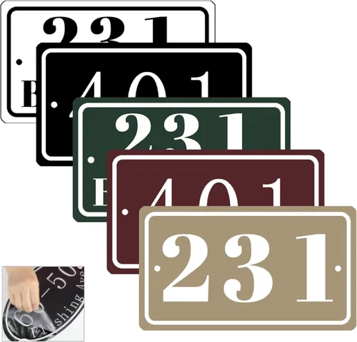Vista 13 de Letrero de dirección personalizado para casa, placa acrílica de número de casa, letrero de dirección horizontal, números de casa reflectantes