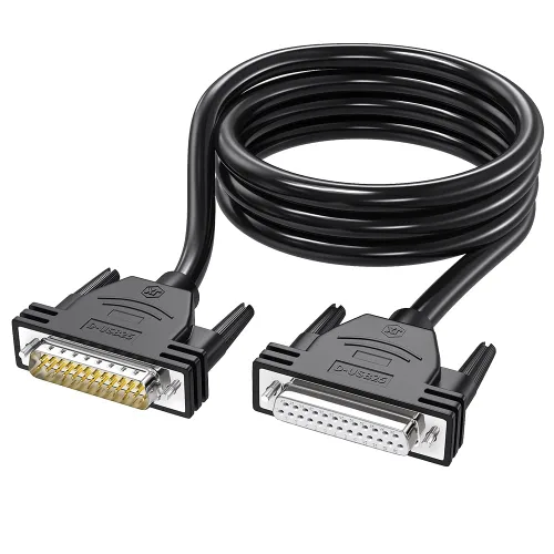 Vista 9 de Cable de extensión DB25 macho a hembra, cables de cobre estañado de 3 pies, 26 awg de 25 colores diferentes, doble blindado con lámina y trenza