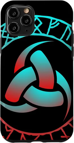 Vista 10 de Funda con símbolo vikingo Triskele Odin Horns nórdico signo runa para iPhone 15