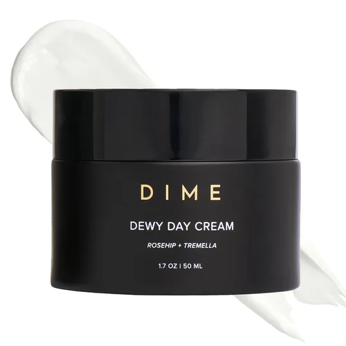 DIME Beauty Dewy Day Cream - Crema hidratante facial antienvejecimiento con aceite de rosa mosqueta, ceramidas y hongos de nieve para pieles secas y