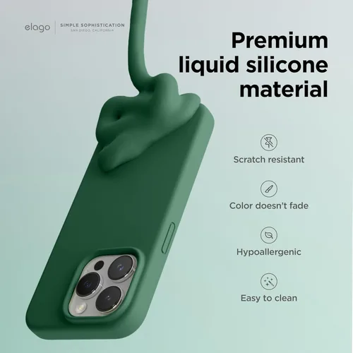 Vista 3 de elago Funda compatible con iPhone 15 Pro Max, de silicona líquida, funda protectora de cuerpo completo, a prueba de golpes, funda delgada