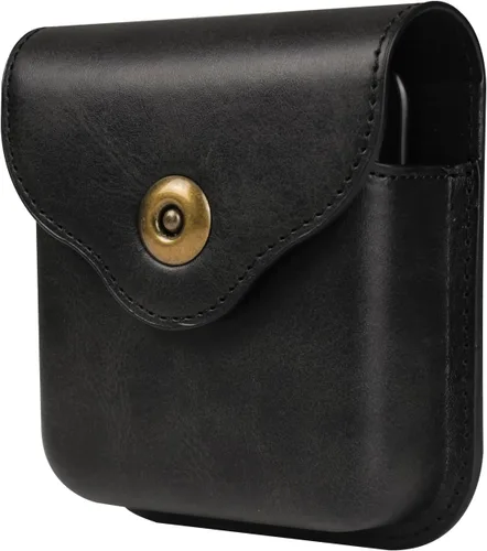 Funda para teléfono celular con clip para cinturón para hombre, compatible con Samsung Galaxy Z Flip 6/5/4/3/2/5G, bolsa de cuero para la cintura