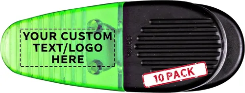 Vista 11 de 100 soportes magnéticos para notas adhesivas - Texto personalizable, Logo - Clip grande, Plástico - Transparente