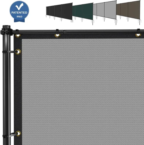 Vista 3 de E&K Panel de Valla de Privacidad para Exteriores 5'x12' Independiente para Patio Trasero Piscina Valla Temporal de Jardín para Perros con Postes