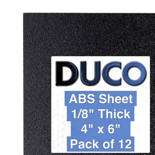 Vista 41 de Duco - Lámina de plástico ABS fabricada en Estados Unidos de 1/8 de pulgada de grosor, 6 x 12 pulgadas, paquete de 2 paneles termoplásticos negros