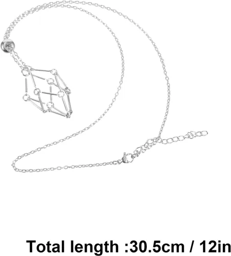 Vista 5 de GALPADA Collar de cristal Soporte de collar de cristal Cordón ajustable Soporte de piedra vacía Colgante de piedra de cuarzo natural Cuerda tejida a