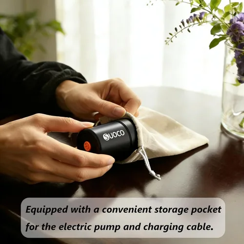Vista 4 de SUOCO Bomba de vacío de viaje para bolsas de almacenamiento al vacío, mini bomba eléctrica inalámbrica recargable por USB para sellado