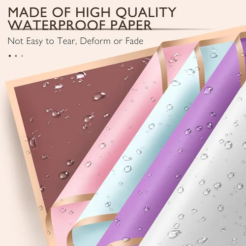 Vista 3 de 100 hojas de papel de envoltura de flores con papel de envoltura de ramo de flores de color puro para embalaje de manualidades DIY impermeable