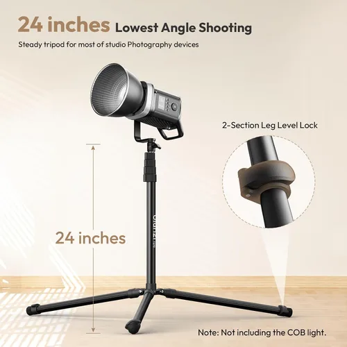 Vista 5 de ULANZI Soporte de luz de aluminio negro, trípode extensible de 6.32 pies para luces estroboscópicas, cámaras web, cámaras y cajas de luz blandas
