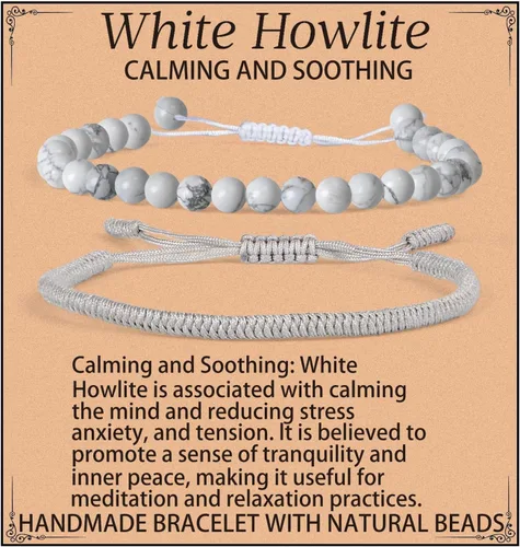 Vista 38 de LPBeads Pulsera de piedra natural hecha a mano de tamaño ajustable