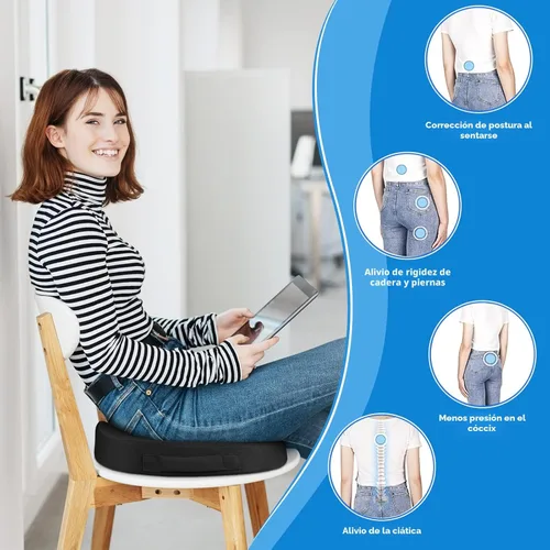 Vista 8 de CushZone Cojín de asiento, cojín de espuma viscoelástica para silla de oficina, asiento de automóvil, avión, almohadilla para silla para embarazo