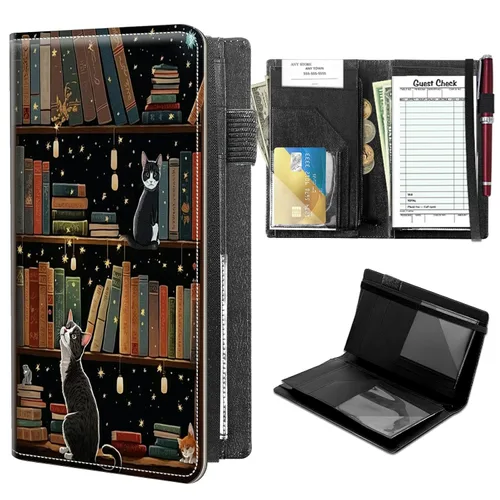 Vista 26 de Libros para Servidores de Alto Volumen, Libro de Servidor de Árbol de Color Artístico con 2 Bolsillos Expandibles de 9 x 5 pulgadas, Lindo Libro