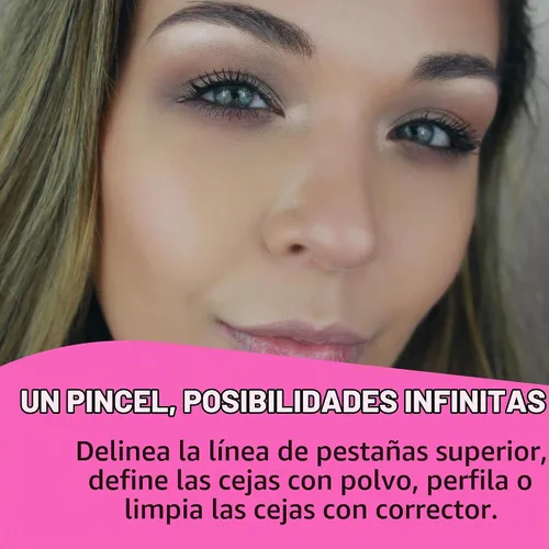 Vista 5 de Beauty Junkees Cepillo corrector para debajo de los ojos, pequeño, suave, esponjoso, cónico, sintético, sin crueldad, vegano, para polvo de fijación