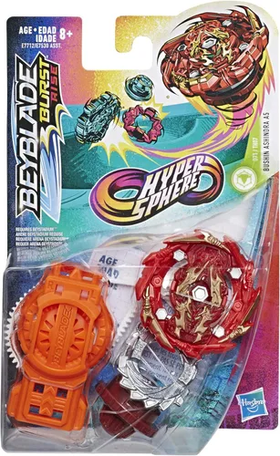 Vista 2 de Beyblade Burst Rise Hypersphere Bushin Ashindra A5 Starter Pack – Defense Type Battling Top Toy y lanzador de giro derecho/izquierdo a partir de 8