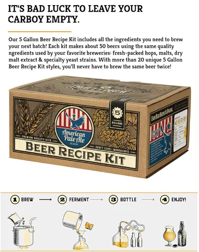 Vista 3 de Craft a Brew - Kit de recetas de cerveza - American Pale Ale - Recarga de ingredientes de elaboración casera - Suministros para hacer cerveza