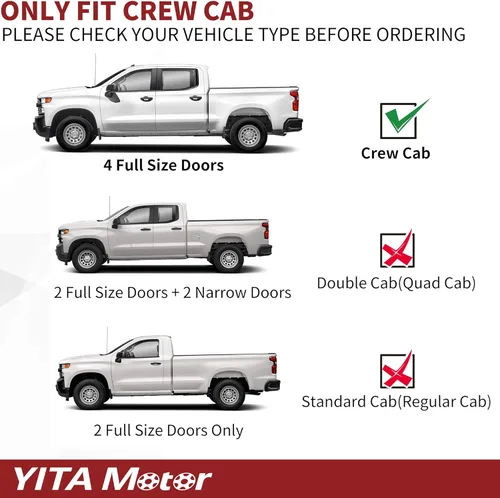 Vista 2 de YITAMOTOR - Estribos de 6 pulgadas compatibles con 2015-2026 Chevrolet Colorado/GMC Canyon Crew Cab, barras laterales de aluminio negro Nerf