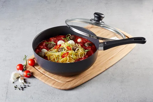 Vista 5 de Scanpan Sartén antiadherente clásica de 4 cuartos (10 1/4 pulgadas) con tapa, compatible con estufas de gas y eléctricas, apta para utensilios