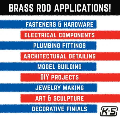 Vista 7 de K&S 8163 Varilla redonda de latón, 3/32" de diámetro exterior x 12" de largo, 1 pieza, fabricada en los Estados Unidos