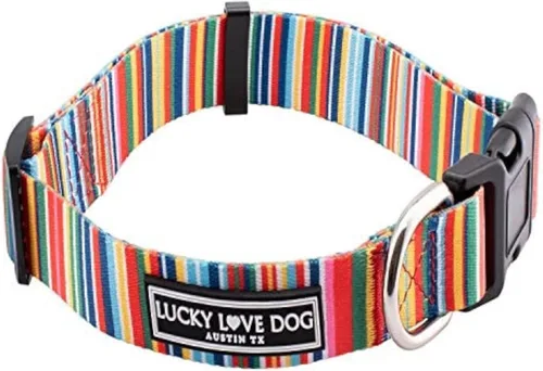 Vista 38 de Lucky Love Dog - Collar de perro ajustable con hebilla de fácil clic para pequeños a grandes, duradero y cómodo para perros machos y hembras, collar