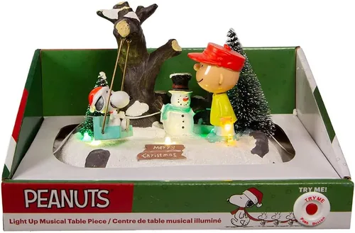 Vista 8 de Joy to the World Collectibles Peanuts - Natividad musical de Snoopy Swing iluminado a pilas, 10 pulgadas, multicolor