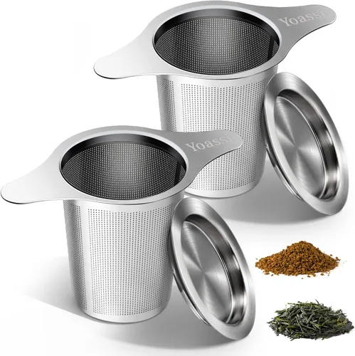 Vista 8 de Yoassi Infusores de té para té suelto, coladores de té de malla extrafina, infusor de té de hojas sueltas de acero inoxidable 18/8 difusores de té