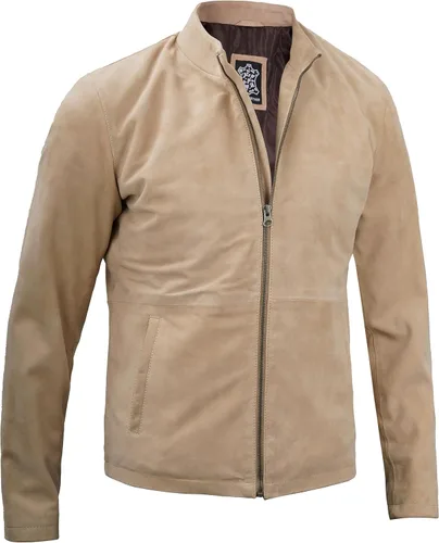 Vista 3 de Blingsoul Brown Suede Jacket Men - Black Real Lambskin Leather Jacket for Men
