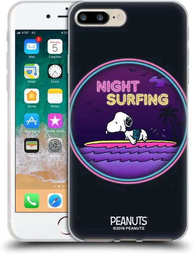 Vista 75 de Head Case Designs Funda de gel suave con licencia oficial de Peanuts Tropical Surf Snoopy Aloha Disco compatible con Apple iPhone 13 Mini