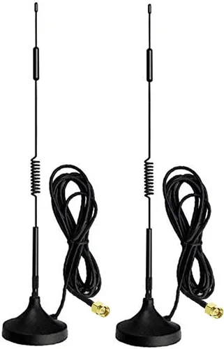 Vista 5 de CORONIR Antena SMA 12DBi 4G LTE CPRS GSM 3G 2.4G WCDMA Omni Direccional con Base de Soporte Magnético Cable de Extensión de 10 pies para WiFi Router